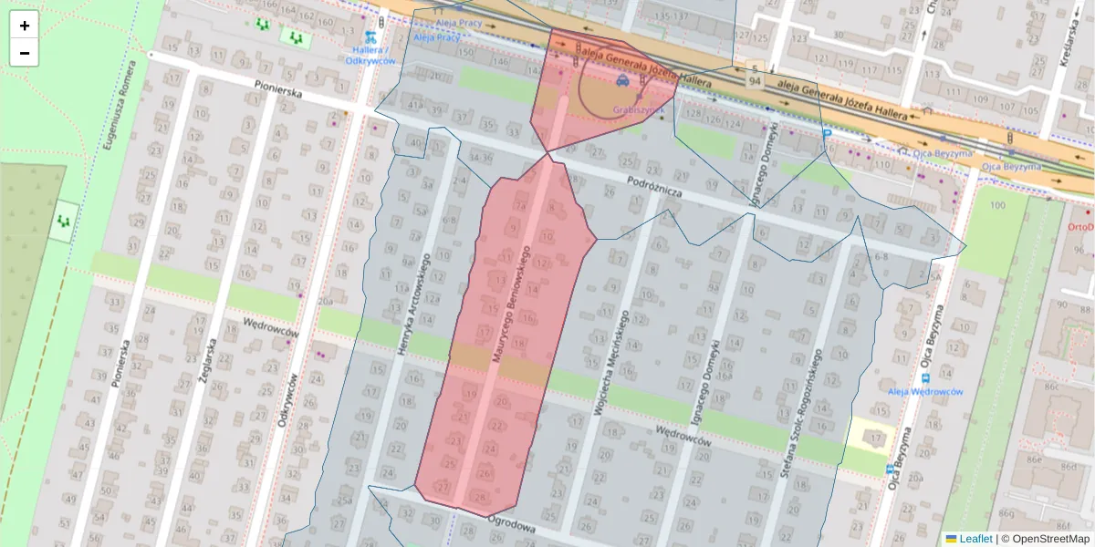 Szczegółowa mapa kodu pocztowego 53-210 z granicami, sąsiednimi kodami pocztowymi i urzędami pocztowymi