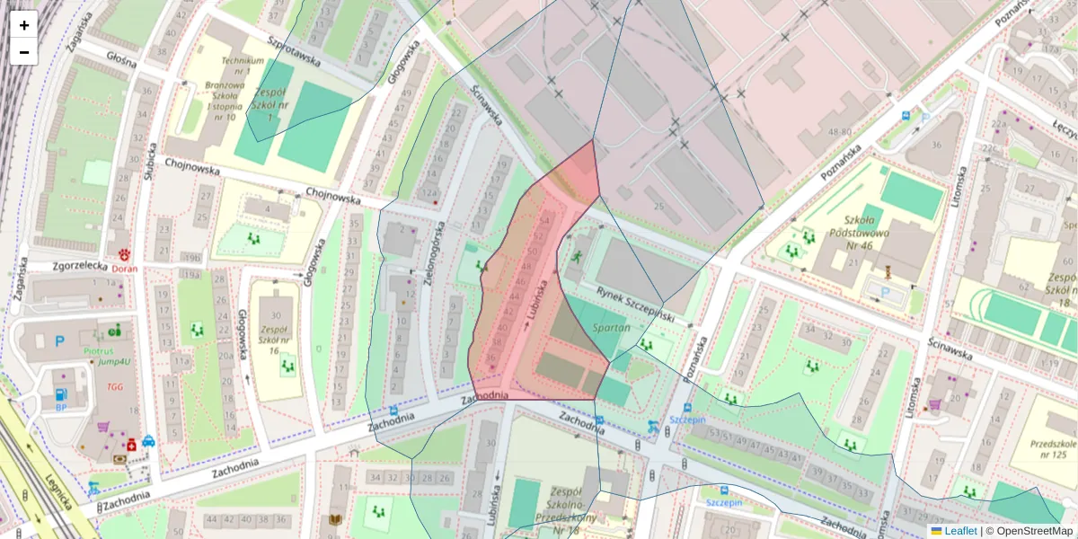 Szczegółowa mapa kodu pocztowego 53-625 z granicami, sąsiednimi kodami pocztowymi i urzędami pocztowymi