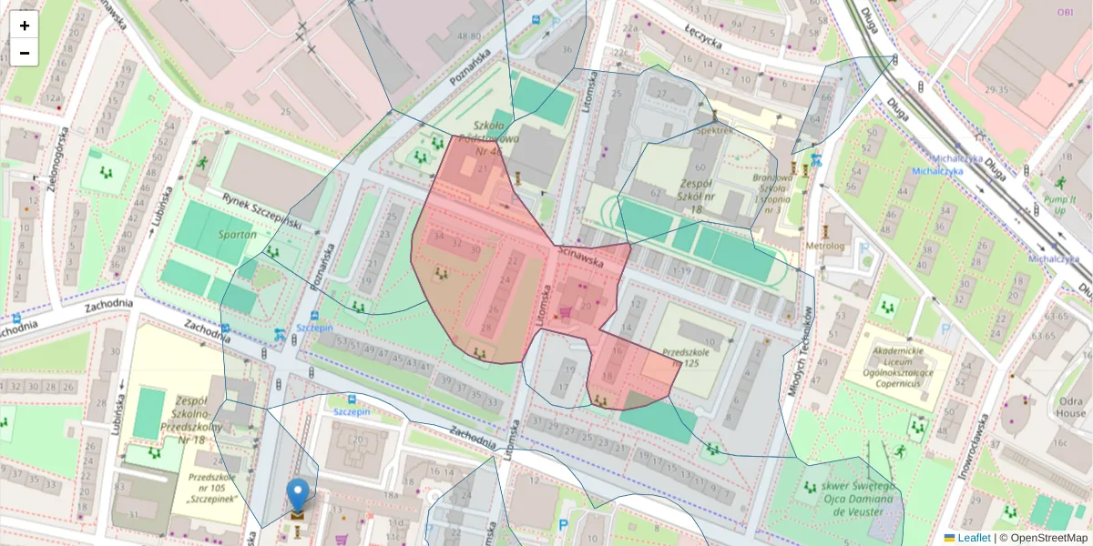 Szczegółowa mapa kodu pocztowego 53-629 z granicami, sąsiednimi kodami pocztowymi i urzędami pocztowymi