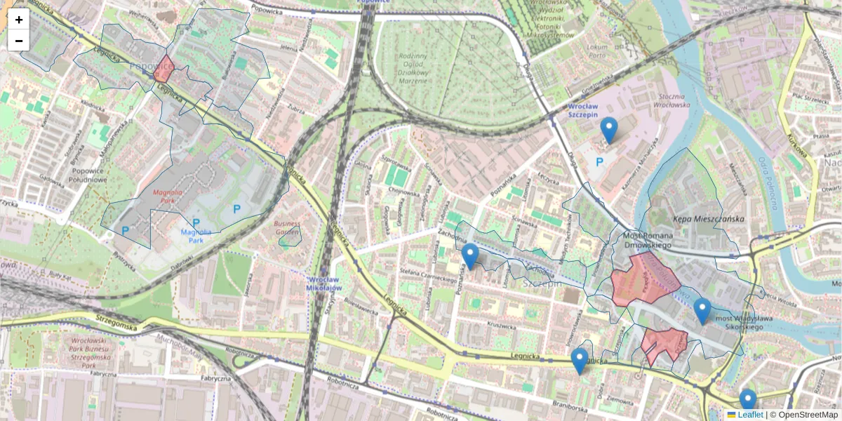 Szczegółowa mapa kodu pocztowego 53-656 z granicami, sąsiednimi kodami pocztowymi i urzędami pocztowymi