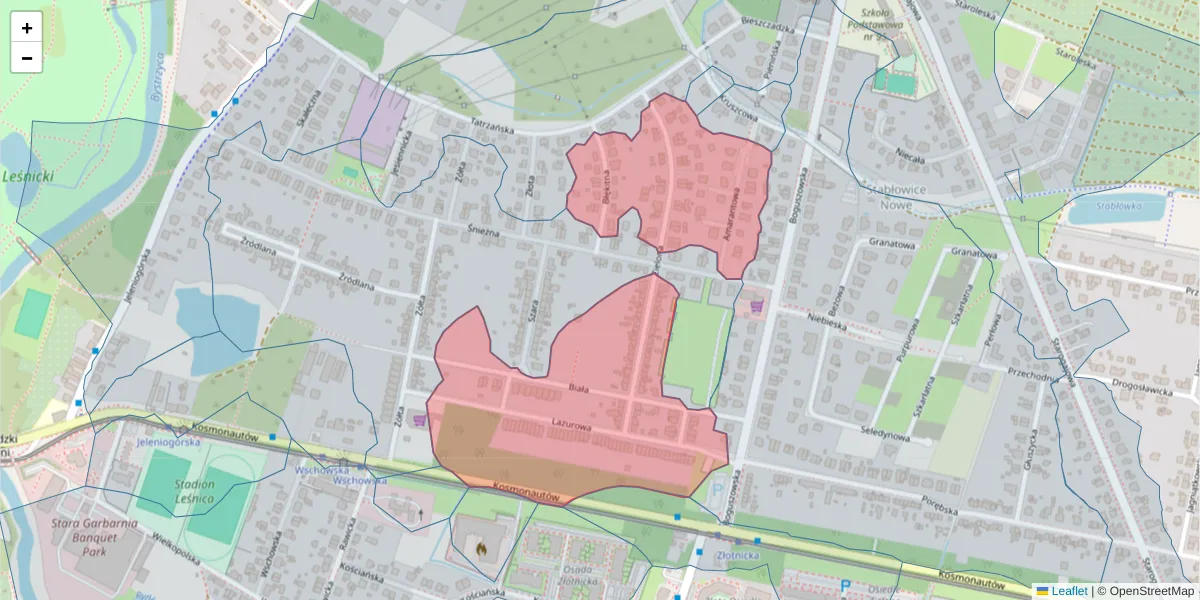 Szczegółowa mapa kodu pocztowego 54-044 z granicami, sąsiednimi kodami pocztowymi i urzędami pocztowymi