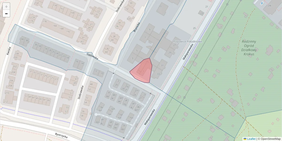 Szczegółowa mapa kodu pocztowego 54-213 z granicami, sąsiednimi kodami pocztowymi i urzędami pocztowymi