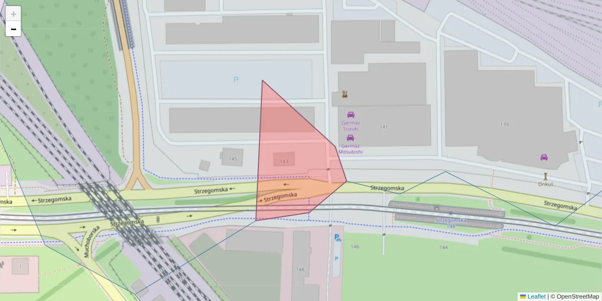 Szczegółowa mapa kodu pocztowego 54-430 z granicami, sąsiednimi kodami pocztowymi i urzędami pocztowymi