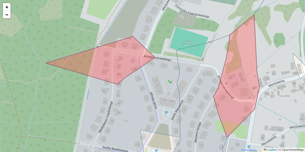 Szczegółowa mapa kodu pocztowego 54-705 z granicami, sąsiednimi kodami pocztowymi i urzędami pocztowymi