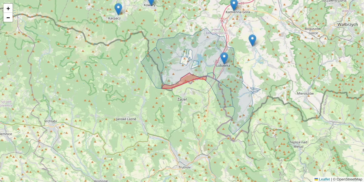 Szczegółowa mapa kodu pocztowego 54201 z granicami, sąsiednimi kodami pocztowymi i urzędami pocztowymi