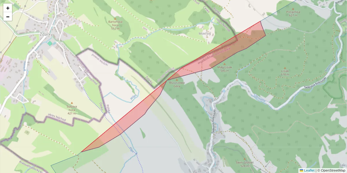 Szczegółowa mapa kodu pocztowego 54937 z granicami, sąsiednimi kodami pocztowymi i urzędami pocztowymi