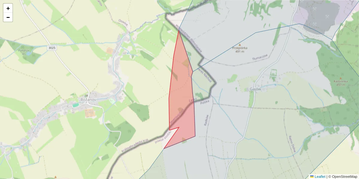 Szczegółowa mapa kodu pocztowego 54974 z granicami, sąsiednimi kodami pocztowymi i urzędami pocztowymi