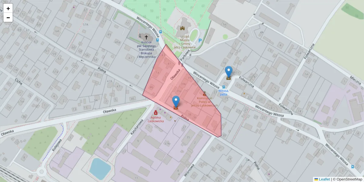 Szczegółowa mapa kodu pocztowego 55-222 z granicami, sąsiednimi kodami pocztowymi i urzędami pocztowymi