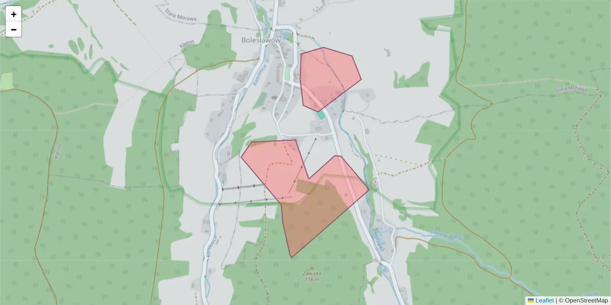 Szczegółowa mapa kodu pocztowego 57-000 z granicami, sąsiednimi kodami pocztowymi i urzędami pocztowymi