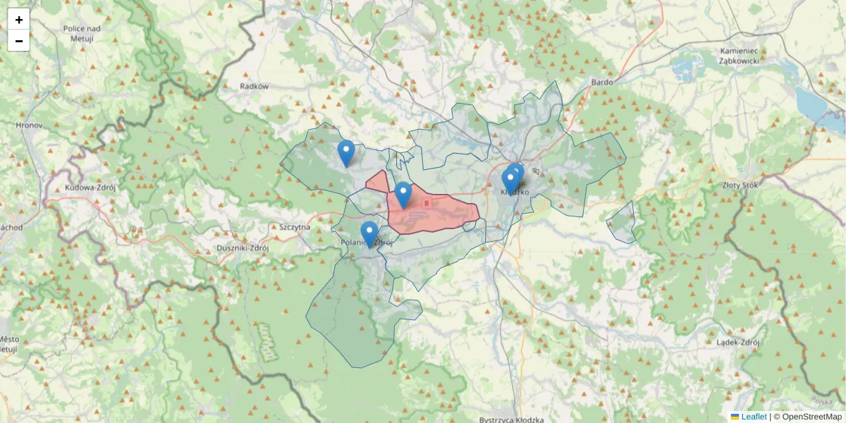 Szczegółowa mapa kodu pocztowego 57-314 z granicami, sąsiednimi kodami pocztowymi i urzędami pocztowymi