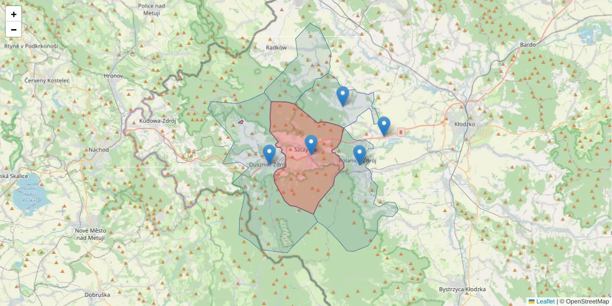 Szczegółowa mapa kodu pocztowego 57-330 z granicami, sąsiednimi kodami pocztowymi i urzędami pocztowymi