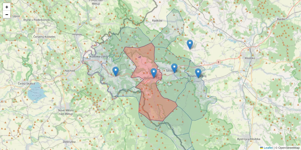 Szczegółowa mapa kodu pocztowego 57-340 z granicami, sąsiednimi kodami pocztowymi i urzędami pocztowymi