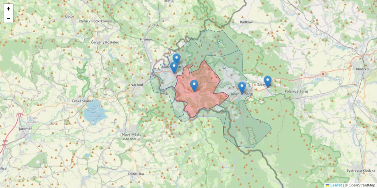 Szczegółowa mapa kodu pocztowego 57-343 z granicami, sąsiednimi kodami pocztowymi i urzędami pocztowymi