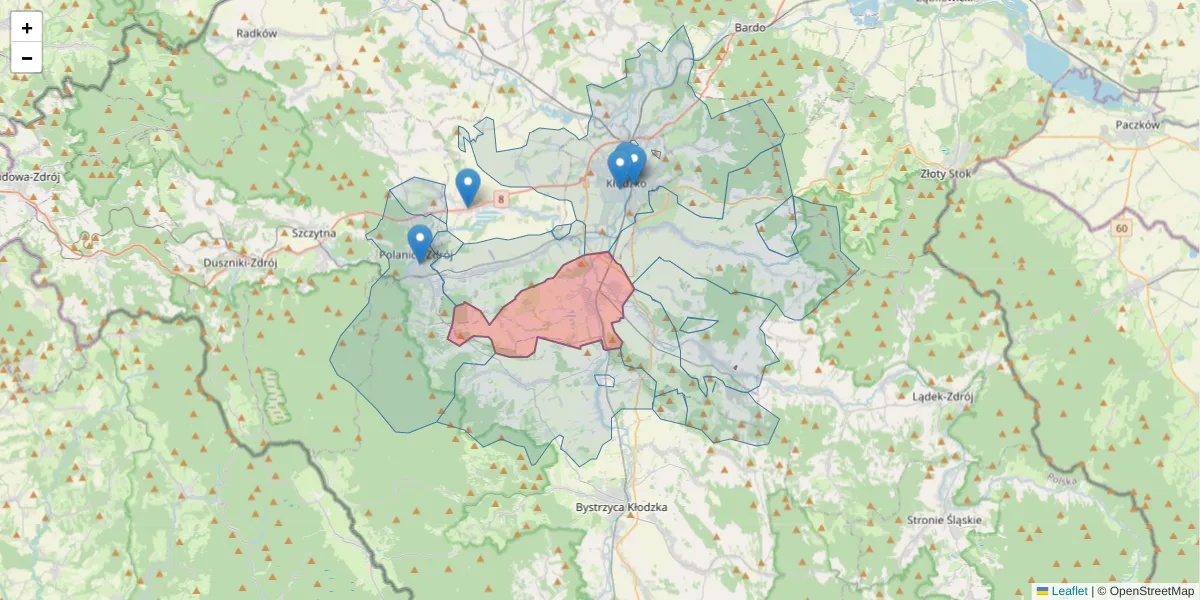 Szczegółowa mapa kodu pocztowego 57-362 z granicami, sąsiednimi kodami pocztowymi i urzędami pocztowymi