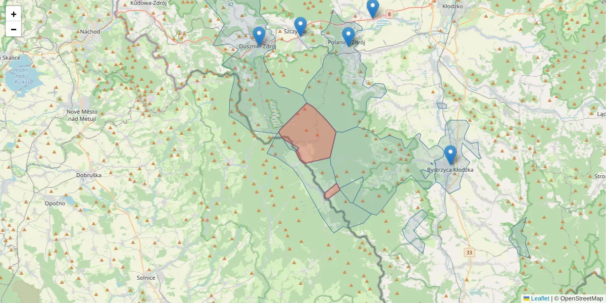 Szczegółowa mapa kodu pocztowego 57-517 z granicami, sąsiednimi kodami pocztowymi i urzędami pocztowymi