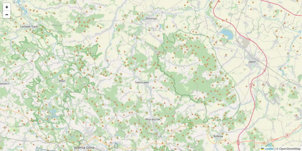 Szczegółowa mapa kodu pocztowego 59-212 z granicami, sąsiednimi kodami pocztowymi i urzędami pocztowymi