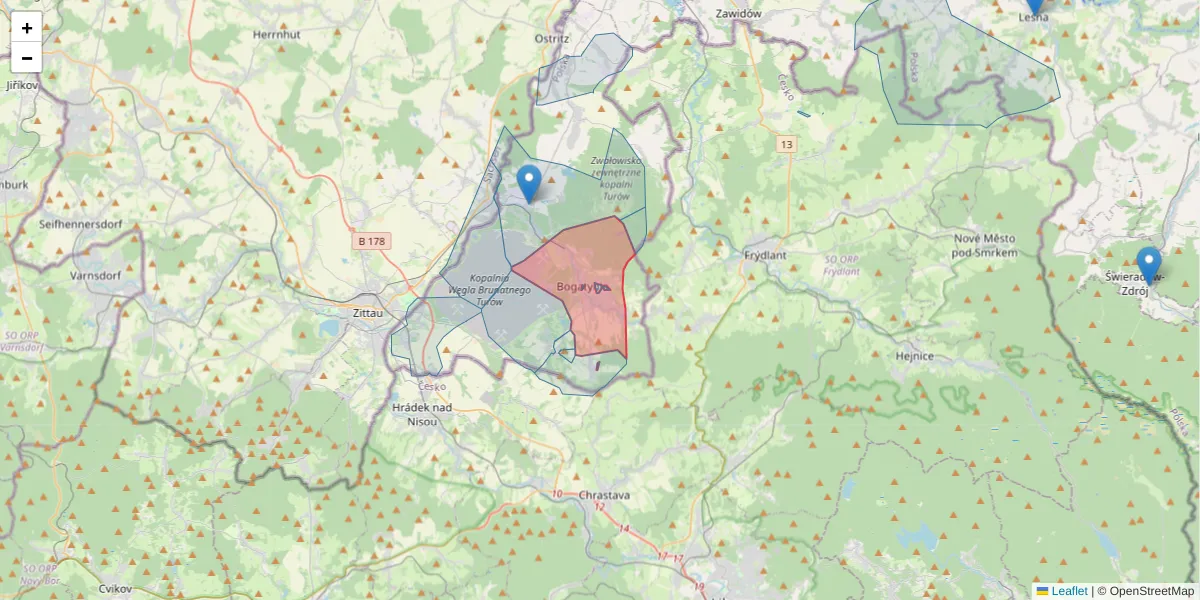 Szczegółowa mapa kodu pocztowego 59-920 z granicami, sąsiednimi kodami pocztowymi i urzędami pocztowymi