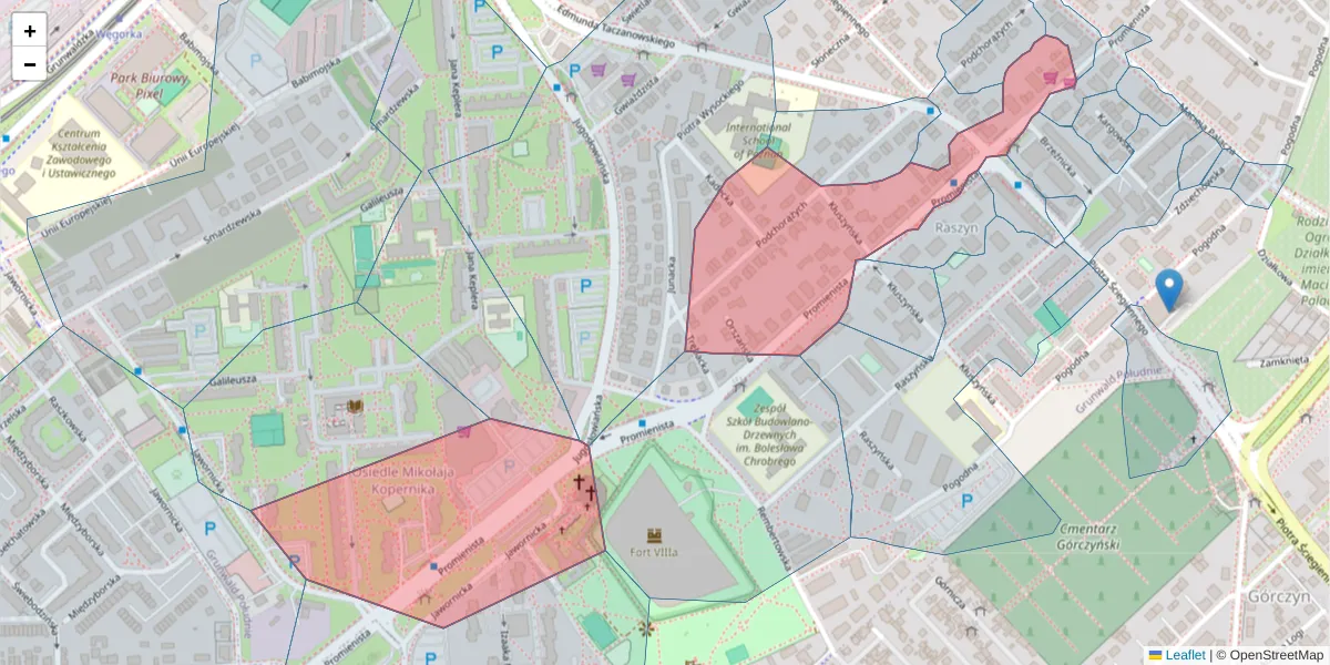 Szczegółowa mapa kodu pocztowego 60-142 z granicami, sąsiednimi kodami pocztowymi i urzędami pocztowymi