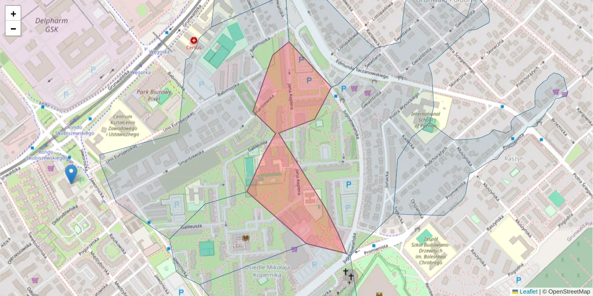 Szczegółowa mapa kodu pocztowego 60-158 z granicami, sąsiednimi kodami pocztowymi i urzędami pocztowymi