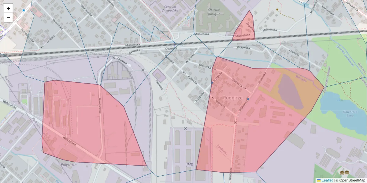Szczegółowa mapa kodu pocztowego 60-167 z granicami, sąsiednimi kodami pocztowymi i urzędami pocztowymi