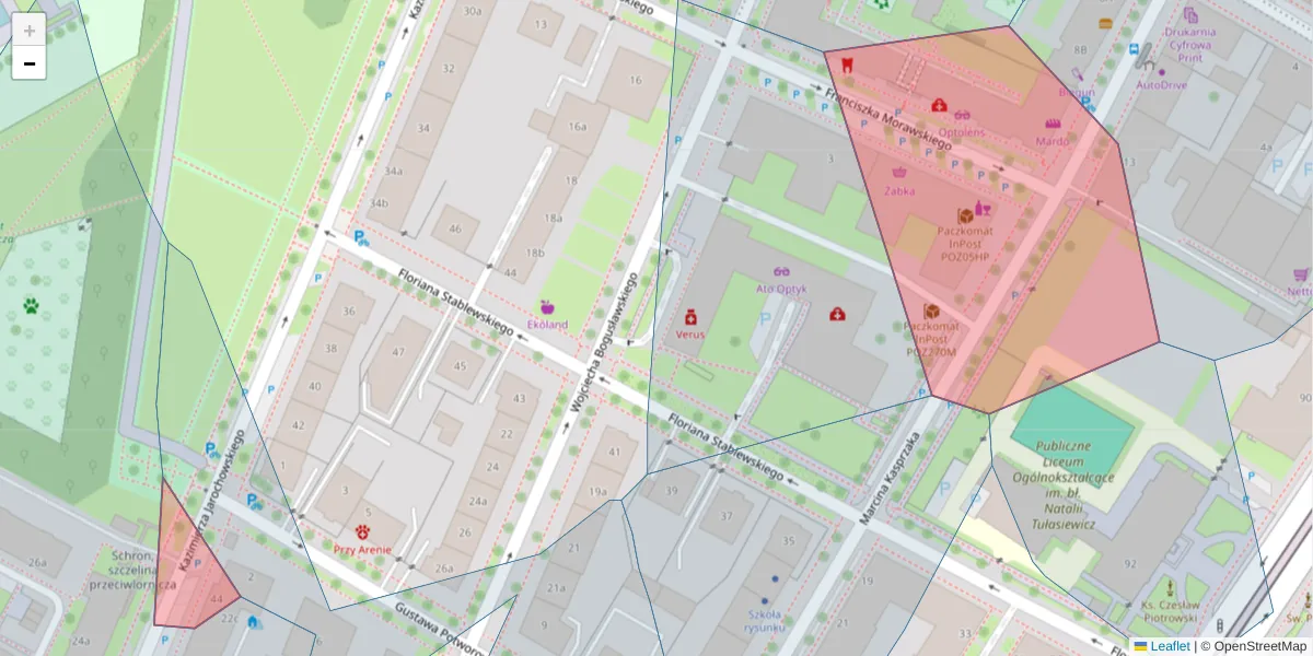 Szczegółowa mapa kodu pocztowego 60-239 z granicami, sąsiednimi kodami pocztowymi i urzędami pocztowymi