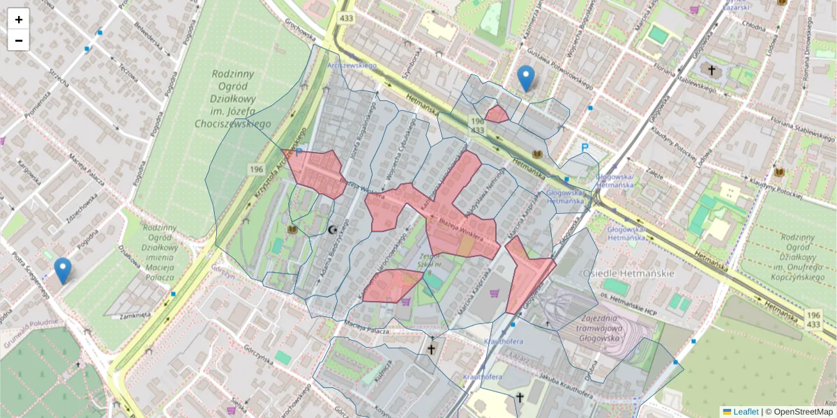 Szczegółowa mapa kodu pocztowego 60-246 z granicami, sąsiednimi kodami pocztowymi i urzędami pocztowymi