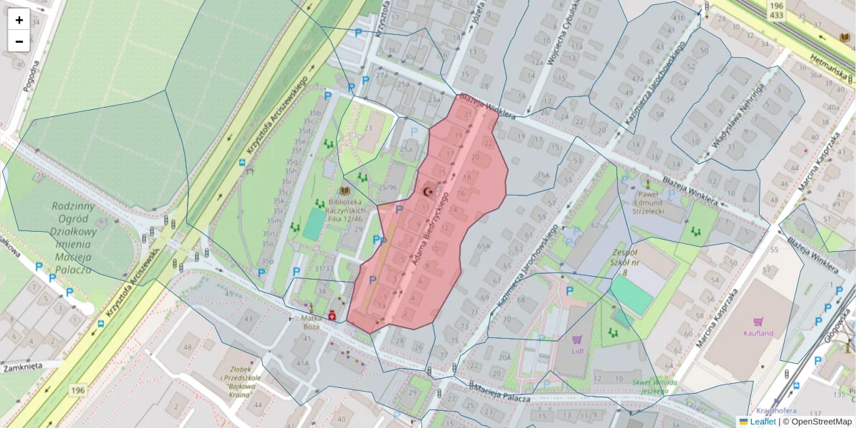 Szczegółowa mapa kodu pocztowego 60-272 z granicami, sąsiednimi kodami pocztowymi i urzędami pocztowymi