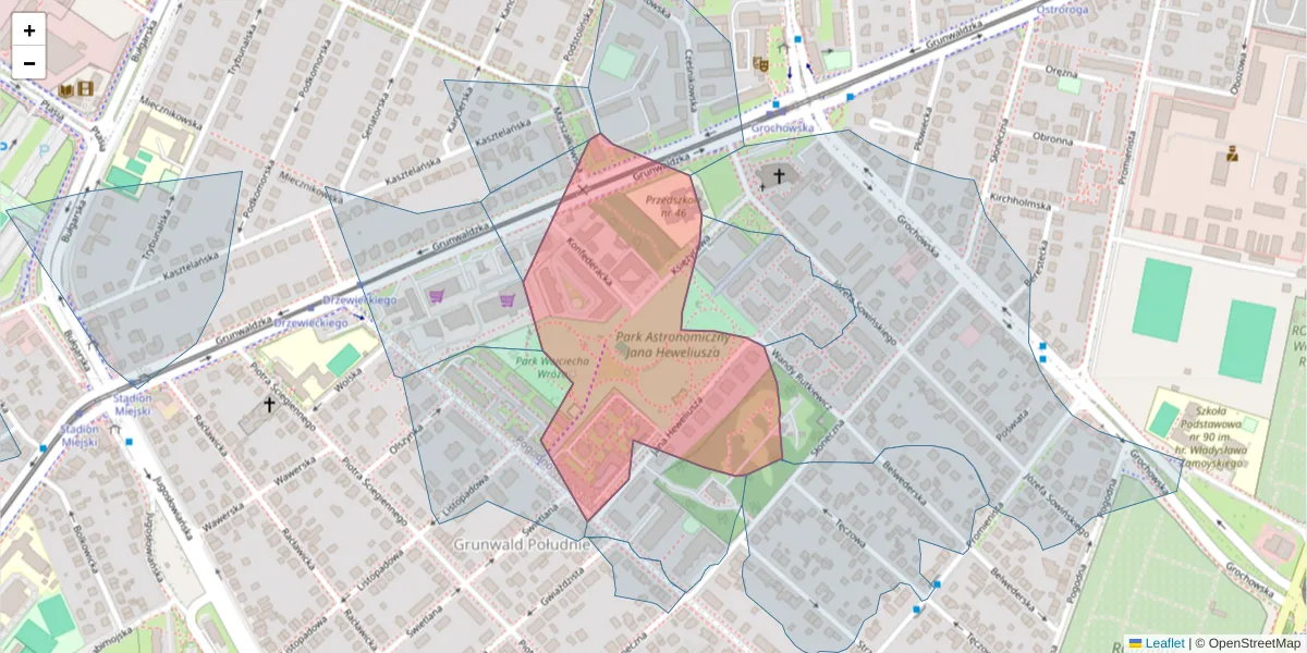Szczegółowa mapa kodu pocztowego 60-281 z granicami, sąsiednimi kodami pocztowymi i urzędami pocztowymi