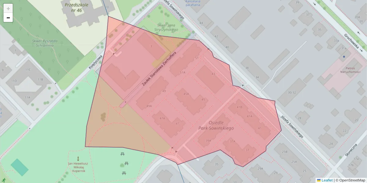 Szczegółowa mapa kodu pocztowego 60-284 z granicami, sąsiednimi kodami pocztowymi i urzędami pocztowymi