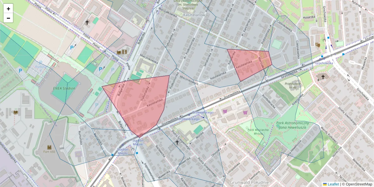 Szczegółowa mapa kodu pocztowego 60-316 z granicami, sąsiednimi kodami pocztowymi i urzędami pocztowymi