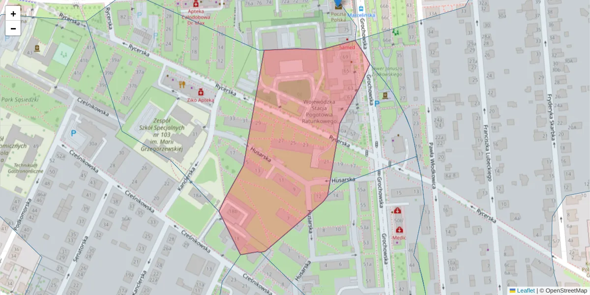 Szczegółowa mapa kodu pocztowego 60-344 z granicami, sąsiednimi kodami pocztowymi i urzędami pocztowymi