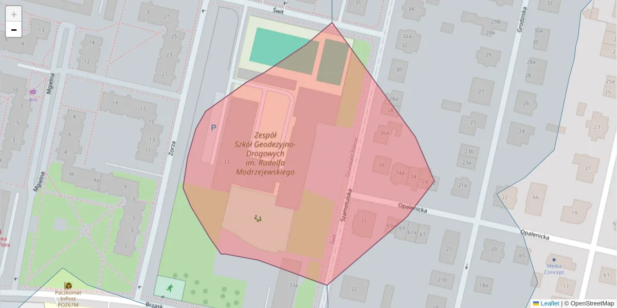 Szczegółowa mapa kodu pocztowego 60-365 z granicami, sąsiednimi kodami pocztowymi i urzędami pocztowymi