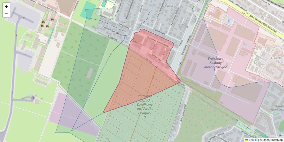 Szczegółowa mapa kodu pocztowego 60-407 z granicami, sąsiednimi kodami pocztowymi i urzędami pocztowymi