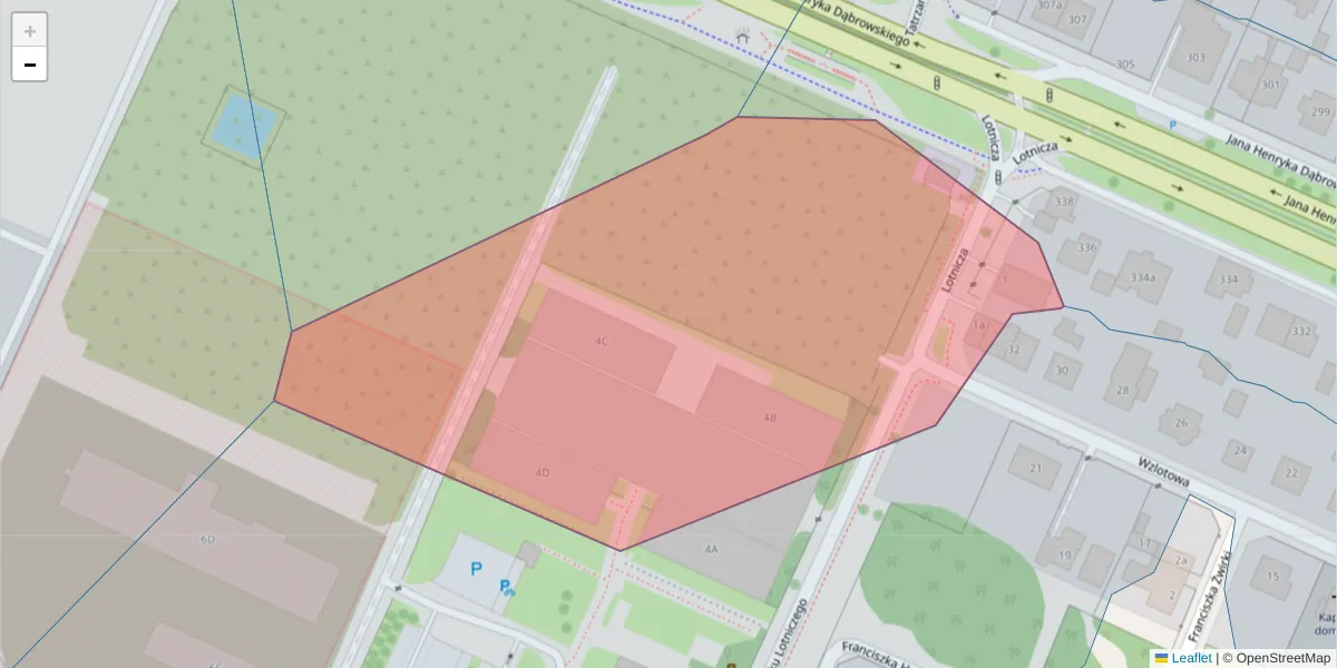 Szczegółowa mapa kodu pocztowego 60-421 z granicami, sąsiednimi kodami pocztowymi i urzędami pocztowymi