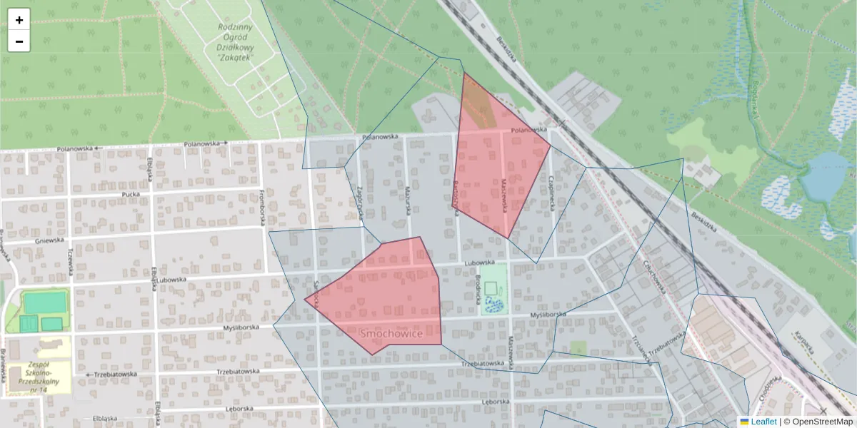 Szczegółowa mapa kodu pocztowego 60-432 z granicami, sąsiednimi kodami pocztowymi i urzędami pocztowymi
