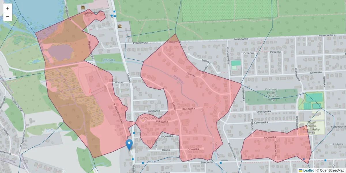Szczegółowa mapa kodu pocztowego 60-456 z granicami, sąsiednimi kodami pocztowymi i urzędami pocztowymi