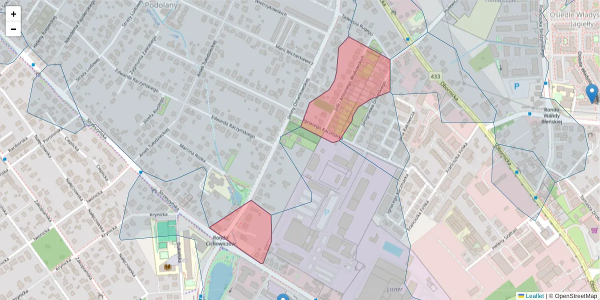 Szczegółowa mapa kodu pocztowego 60-475 z granicami, sąsiednimi kodami pocztowymi i urzędami pocztowymi