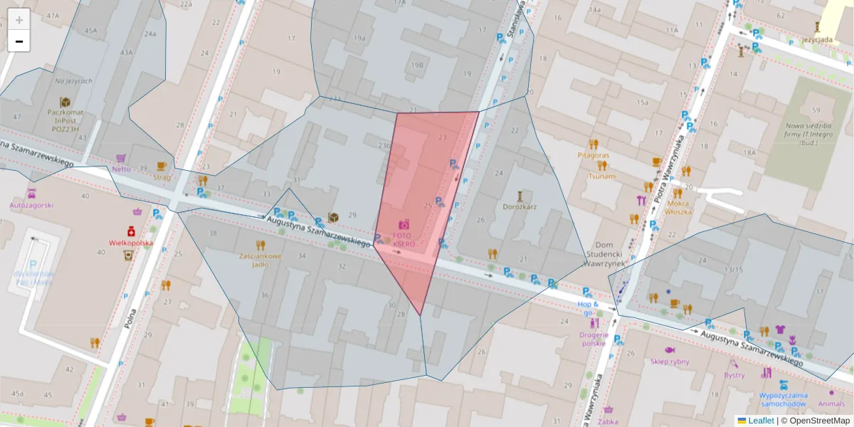 Szczegółowa mapa kodu pocztowego 60-531 z granicami, sąsiednimi kodami pocztowymi i urzędami pocztowymi