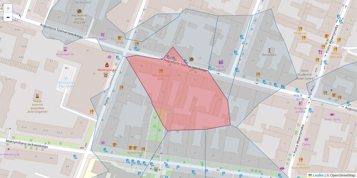 Szczegółowa mapa kodu pocztowego 60-532 z granicami, sąsiednimi kodami pocztowymi i urzędami pocztowymi