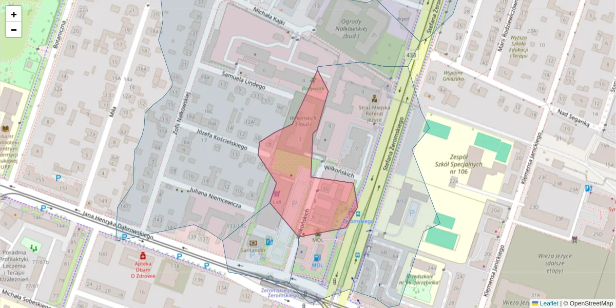 Szczegółowa mapa kodu pocztowego 60-543 z granicami, sąsiednimi kodami pocztowymi i urzędami pocztowymi