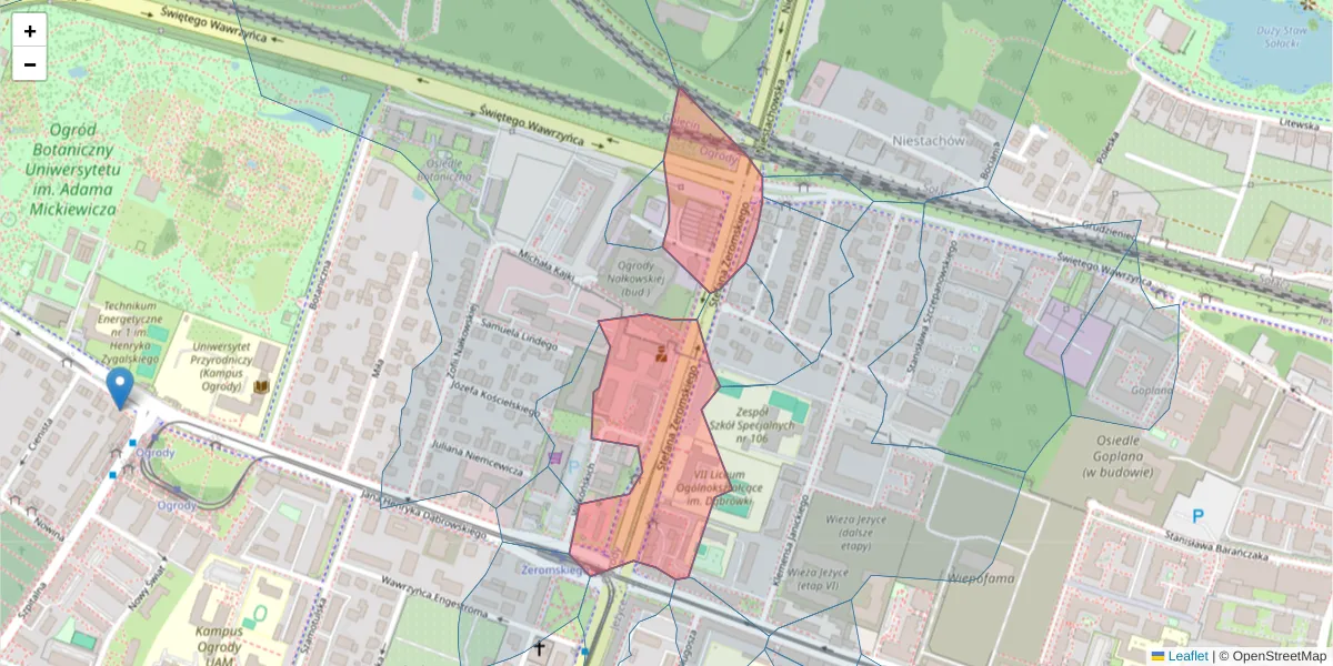 Szczegółowa mapa kodu pocztowego 60-544 z granicami, sąsiednimi kodami pocztowymi i urzędami pocztowymi