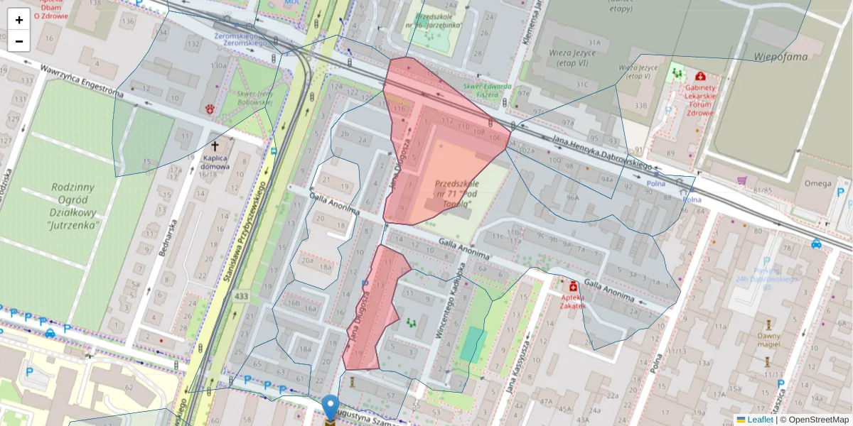 Szczegółowa mapa kodu pocztowego 60-559 z granicami, sąsiednimi kodami pocztowymi i urzędami pocztowymi
