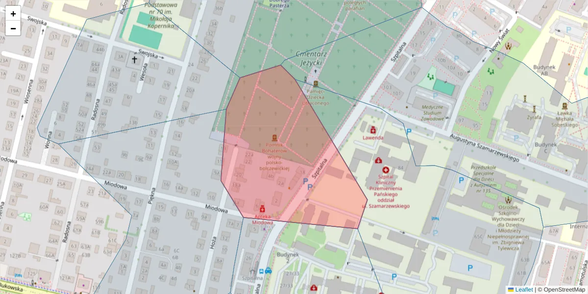 Szczegółowa mapa kodu pocztowego 60-572 z granicami, sąsiednimi kodami pocztowymi i urzędami pocztowymi