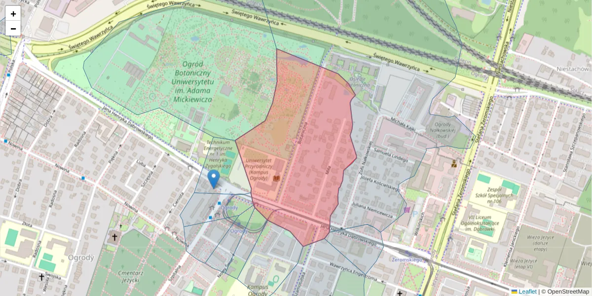 Szczegółowa mapa kodu pocztowego 60-586 z granicami, sąsiednimi kodami pocztowymi i urzędami pocztowymi