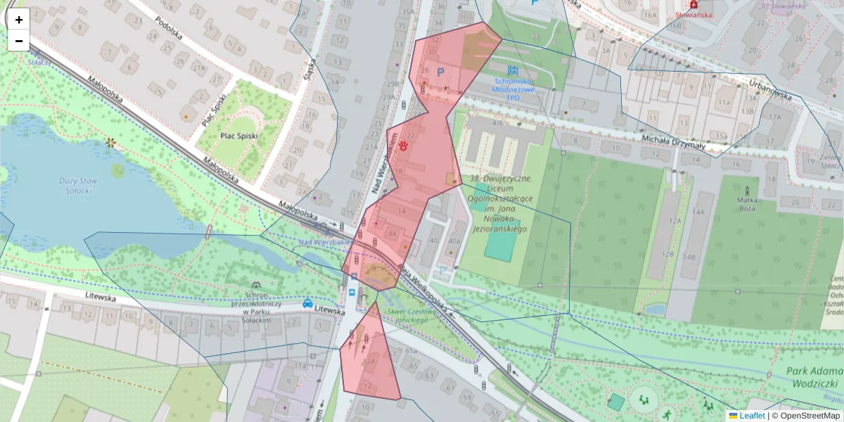 Szczegółowa mapa kodu pocztowego 60-612 z granicami, sąsiednimi kodami pocztowymi i urzędami pocztowymi