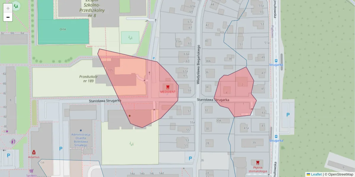 Szczegółowa mapa kodu pocztowego 60-686 z granicami, sąsiednimi kodami pocztowymi i urzędami pocztowymi