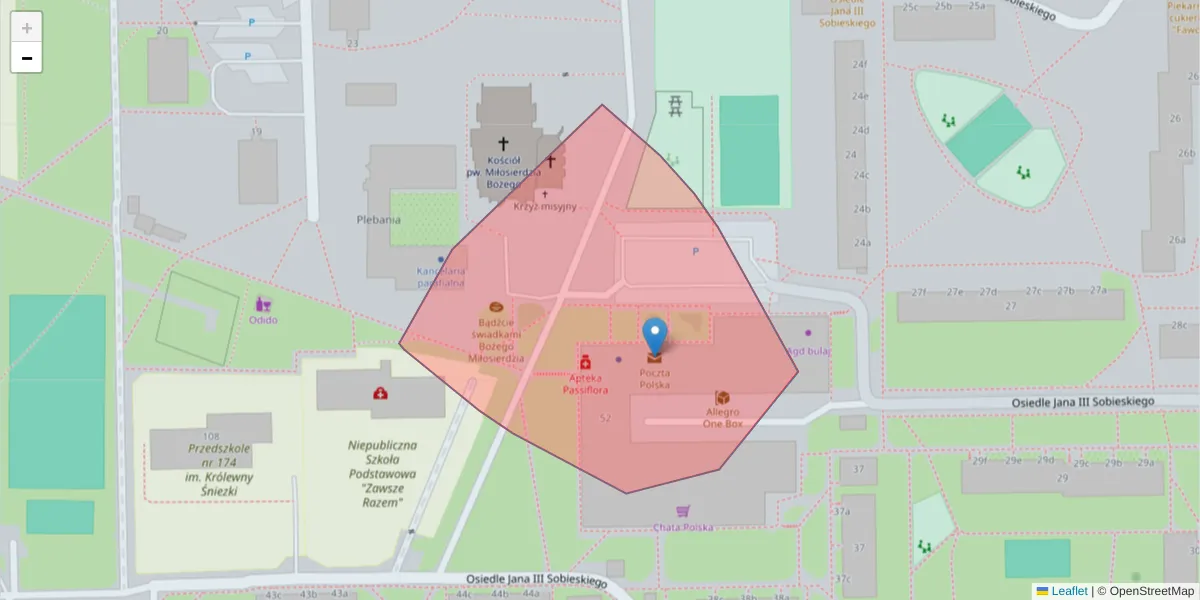 Szczegółowa mapa kodu pocztowego 60-690 z granicami, sąsiednimi kodami pocztowymi i urzędami pocztowymi