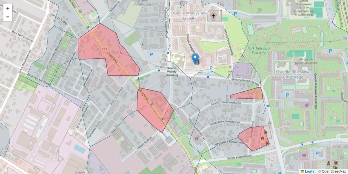Szczegółowa mapa kodu pocztowego 60-691 z granicami, sąsiednimi kodami pocztowymi i urzędami pocztowymi
