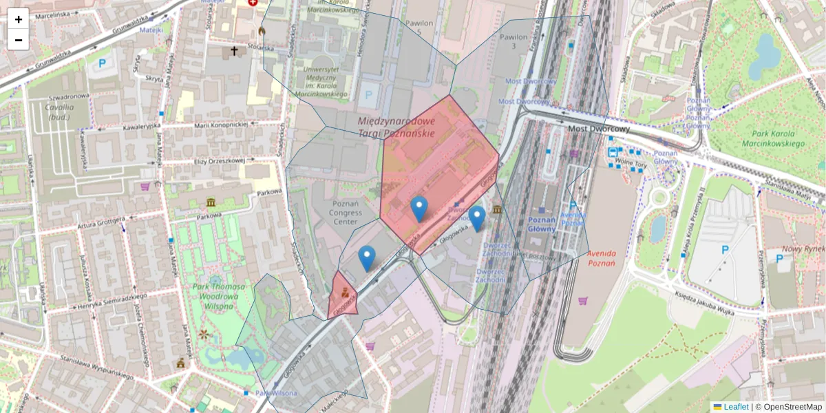 Szczegółowa mapa kodu pocztowego 60-734 z granicami, sąsiednimi kodami pocztowymi i urzędami pocztowymi
