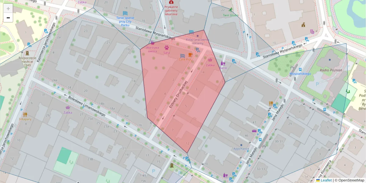 Szczegółowa mapa kodu pocztowego 60-750 z granicami, sąsiednimi kodami pocztowymi i urzędami pocztowymi